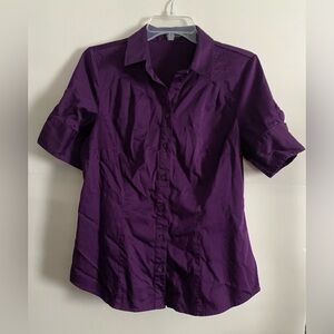 The Limited Purple Button Down Blouse